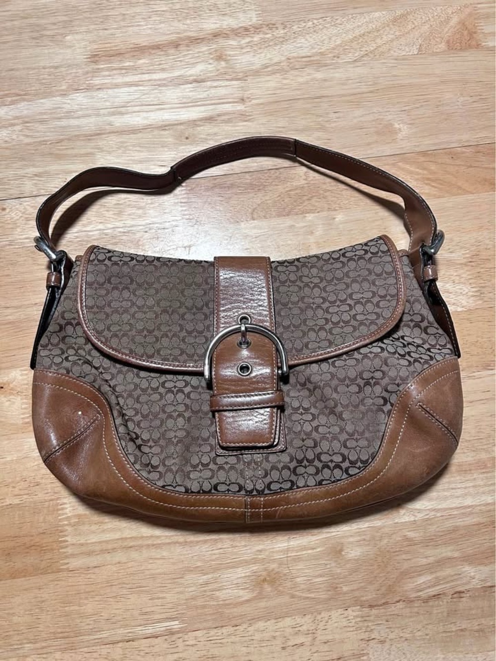 Vintage Coach Soho Signature Jacquard Flap Shoulder Bag